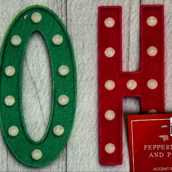 Peppermint & Pine Christmas Rug Door Mat Accent Non Skid  HO HO HO 17.3 X 29.9 - Picture 3 of 12